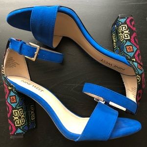 Nine West Cobalt Blue Block Heel